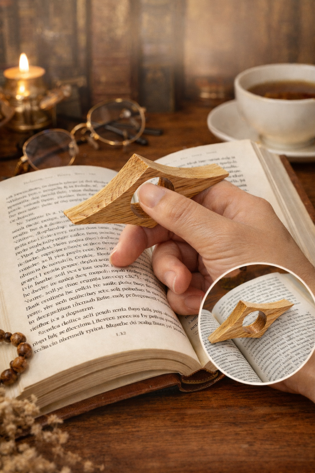 Drewniany Uchwyt na Kciuk do Książek – Czytaj Jedną Ręką 📖🪵