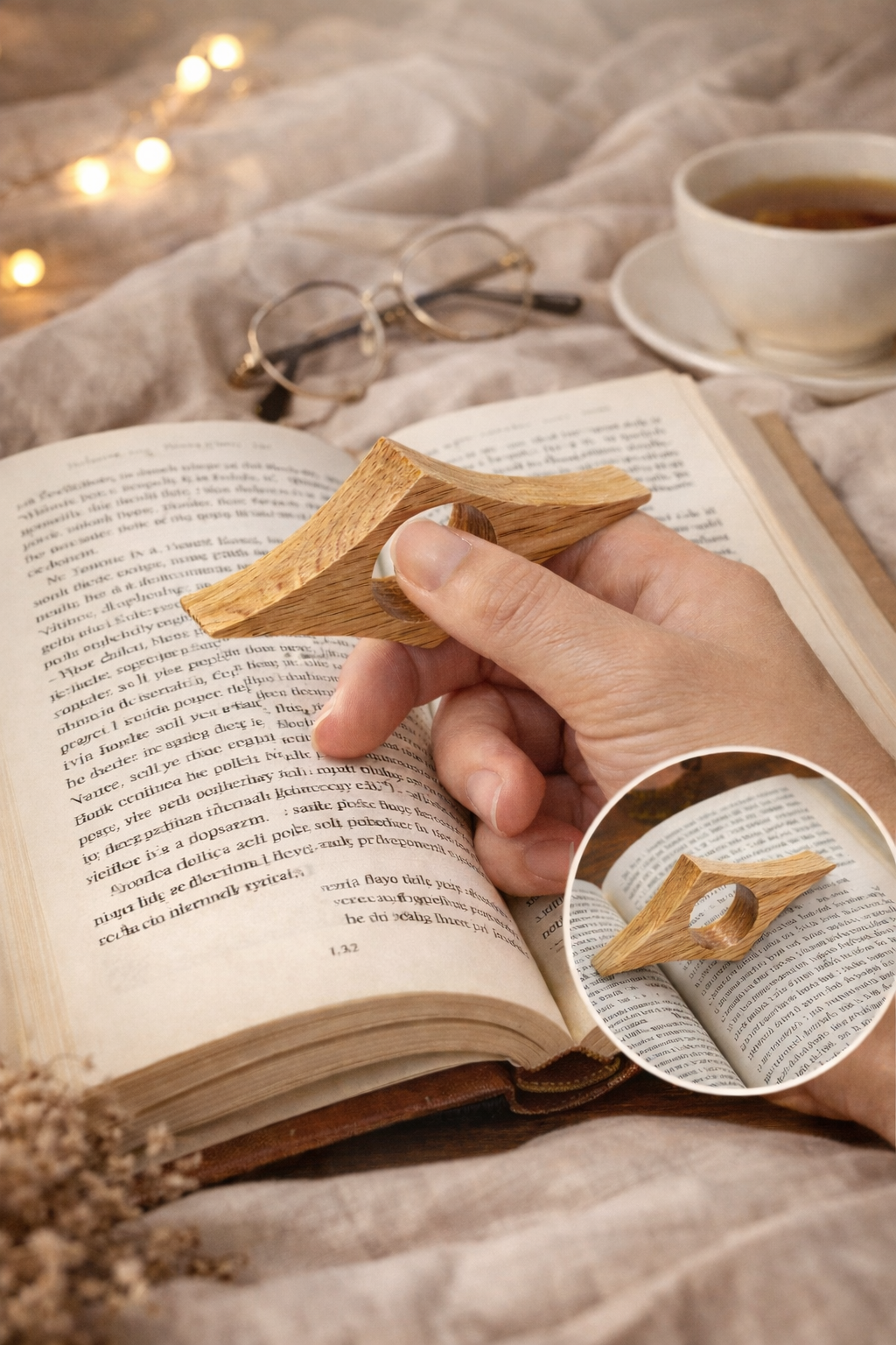 Drewniany Uchwyt na Kciuk do Książek – Czytaj Jedną Ręką 📖🪵
